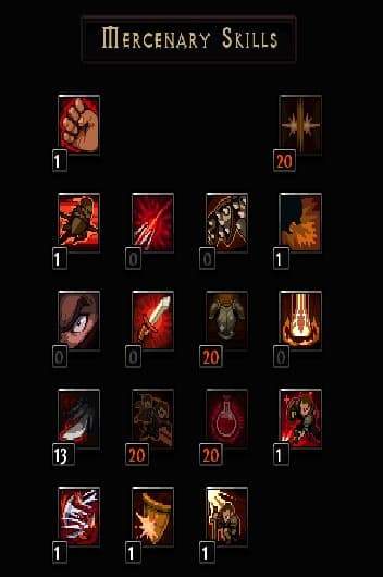 Knight Mercenary skill setup for Demonspawn