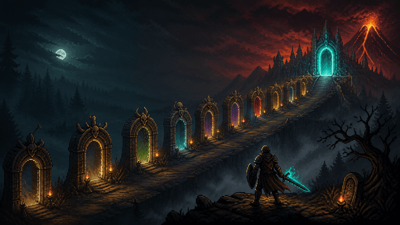 Original illustrated Hero Siege progression portal